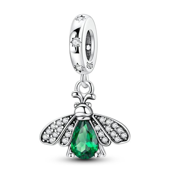 Silver Plated Firefly Charm Bead for Bracelet Making