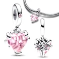 thumbnail image 1 of Silver Plated Flower Bird Series Charm Beads 2023 New Fit Pan Original Bracelet For Jewelry Making, 1 of 6