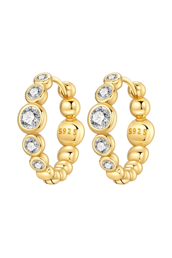 Silver Plated Gradient Wave Hoop Earring for Women