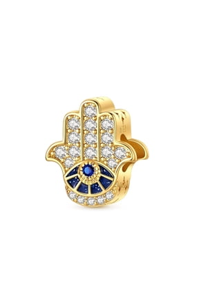 Silver Plated Hamsa Hand Charm Bead for Bracelet Making