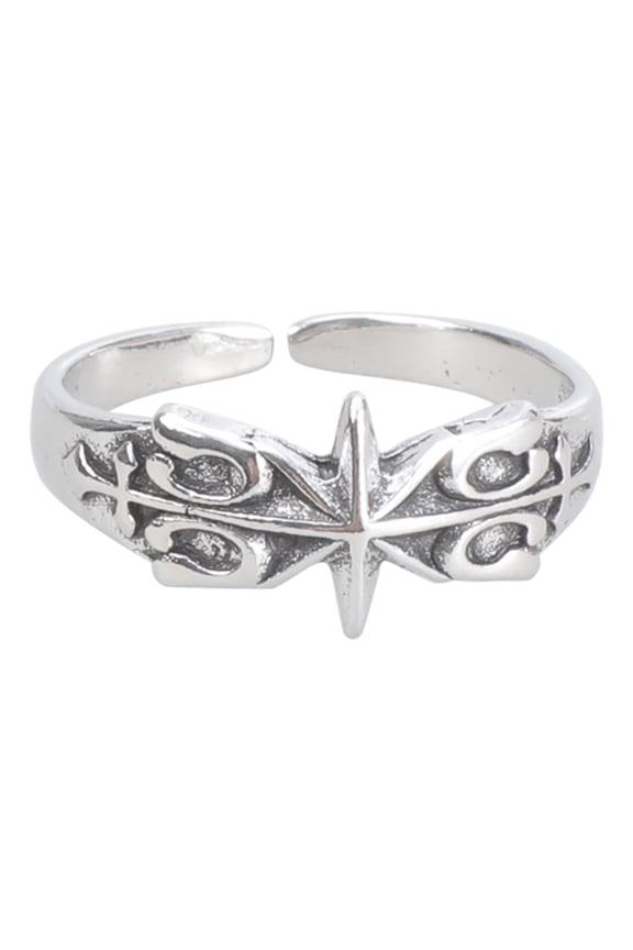 Silver Plated Hexagram Rings Symbolizing Mystery and Power Finger Rings Unique Personality Jewelry Accessory for Women