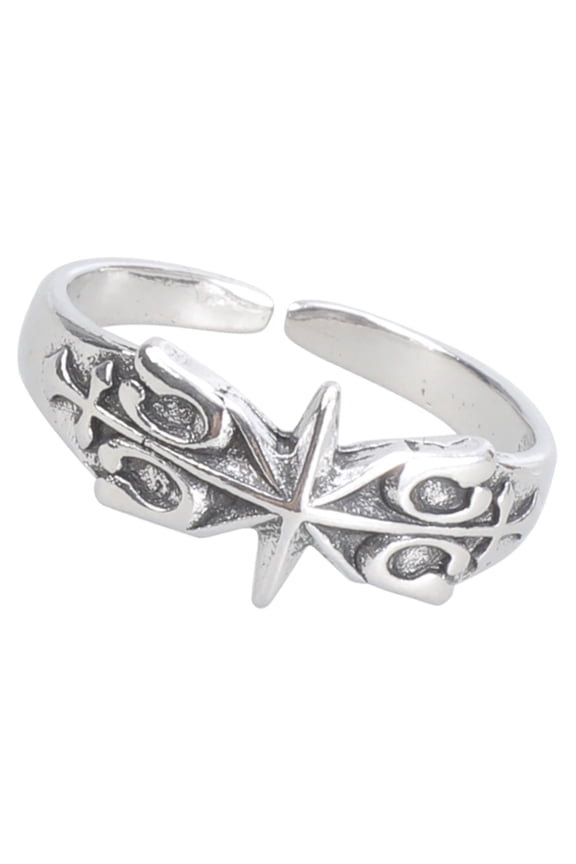 Silver Plated Hexagram Rings Symbolizing Mystery and Power Finger Rings Unique Personality Jewelry Accessory for Women