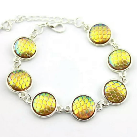 Silver Plated Mermaid Scale Bracelet Dragon Fish Scale Bracelets Mermaid Jewelry
