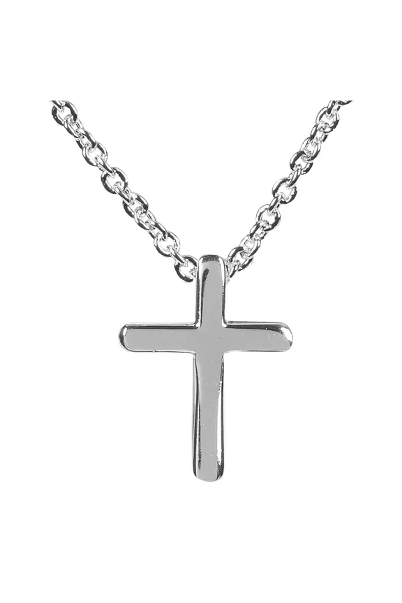 Silver Plated Mini Box Cross Necklace