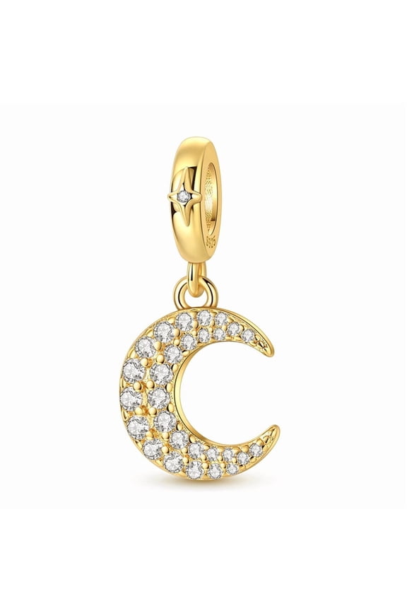 Silver Plated Moon Charm Bead for Bracelet Making