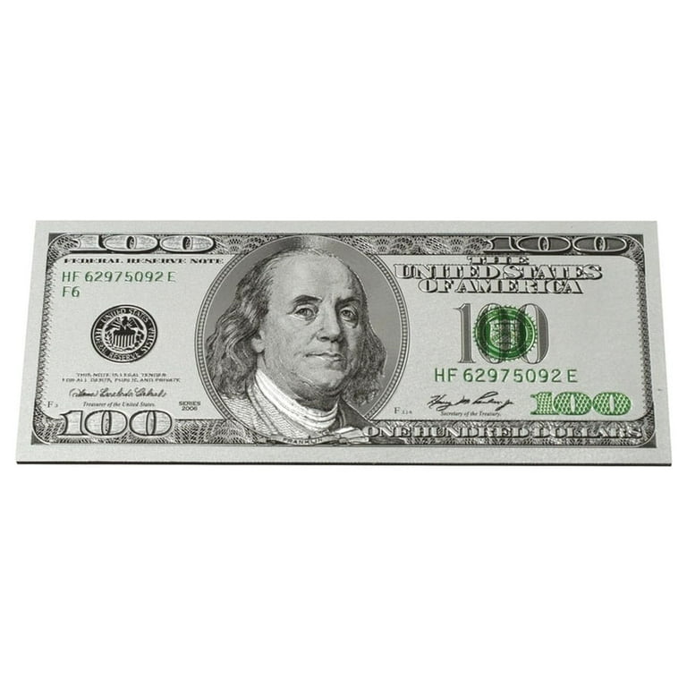 Silver Plated Novelty $100 Dollar Bill Fridge Magnet Money Refrigerator Decor Silver Plated Novelty $100 Dollar Bill Fridge Magnet Money Refrigerator Decor