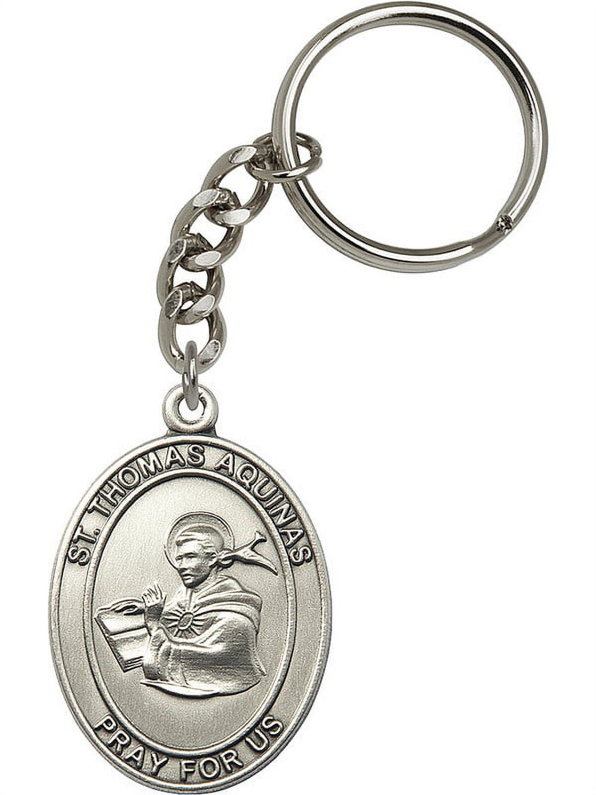 Silver-Plated Oxide St. Thomas Aquinas Keychain