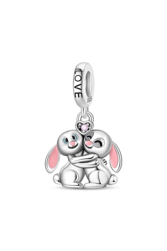 Silver Plated Rabbit Charm Bead for Bracelet Making