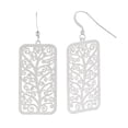 thumbnail image 1 of Silver Plated Rectangular Shape Stamped Tree of Life Dangle Earring, 1 of 1