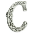 thumbnail image 1 of Silver Plated Rhinestone Alphabet Letter C Lapel Pin, 1 of 3