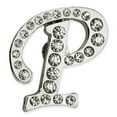 thumbnail image 1 of Silver Plated Rhinestone Alphabet Letter P Lapel Pin, 1 of 3