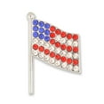 thumbnail image 1 of Silver Plated Rhinestone American Flag Patriotic Brooch Pin, 1 of 4