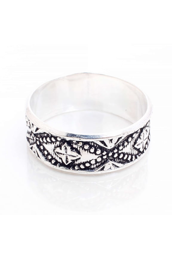 Silver Plated Ring Jewelry For Womens - Handmade Ring - Size US 10 - Fashion Jewelry Gift For Her - Statement Ring For Women - Stackable Gothic Bohemian style ring R-14247
