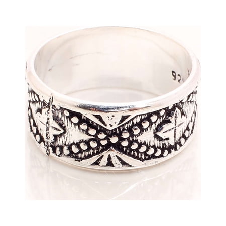 Silver Plated Ring Jewelry For Womens - Handmade Ring - Size US 5.5 - Fashion Jewelry Gift For Her - Statement Ring For Women - Stackable Gothic Bohemian style ring R-14125