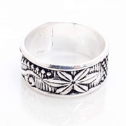 Silver Plated Ring Jewelry For Womens - Handmade Ring - Size US 6 - Fashion Jewelry Gift For Her - Statement Ring For Women - Stackable Gothic Bohemian style ring R-14217