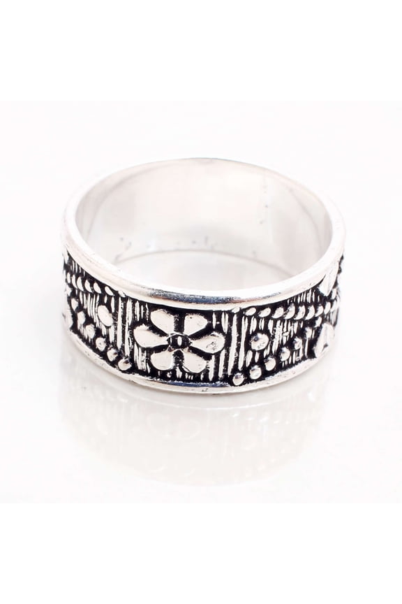 Silver Plated Ring Jewelry For Womens - Handmade Ring - Size US 6 - Fashion Jewelry Gift For Her - Statement Ring For Women - Stackable Gothic Bohemian style ring R-14260