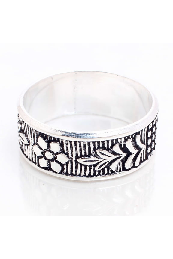 Silver Plated Ring Jewelry For Womens - Handmade Ring - Size US 6 - Fashion Jewelry Gift For Her - Statement Ring For Women - Stackable Gothic Bohemian style ring R-14274