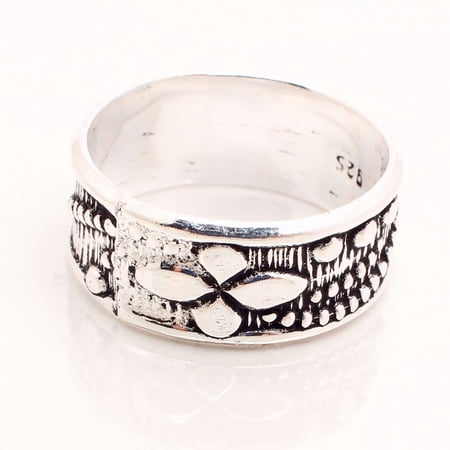 Silver Plated Ring Jewelry For Womens - Handmade Ring - Size US 6 - Fashion Jewelry Gift For Her - Statement Ring For Women - Stackable Gothic Bohemian style ring R-14486