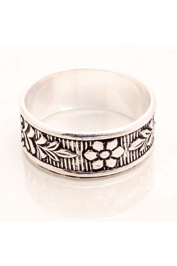 Silver Plated Ring Jewelry For Womens - Handmade Ring - Size US 7 - Fashion Jewelry Gift For Her - Statement Ring For Women - Stackable Gothic Bohemian style ring R-14261