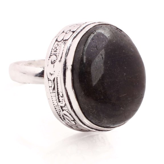 Silver Plated Ring Jewelry For Womens - Labradorite Gemstone Handmade Ring - Size Adjustable - Fashion Jewelry Gift For Her - Bohemian style Statement Ring For Women - R-474