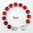 thumbnail image 1 of Silver Plated Round Glass Crystal Dot Statement Bracelet Bangle Women Bracelets, 1 of 9