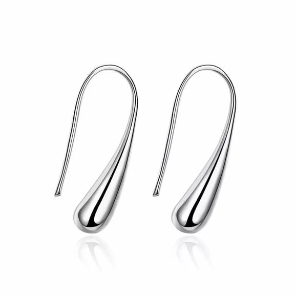 Silver Plated Threader Drop Dangle Hook Rose Yellow Silver Teardrop Earrings L18