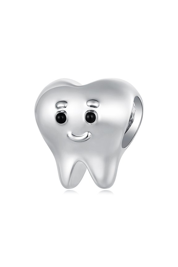 Silver Plated Tooth Charm Bead for Bracelet Making