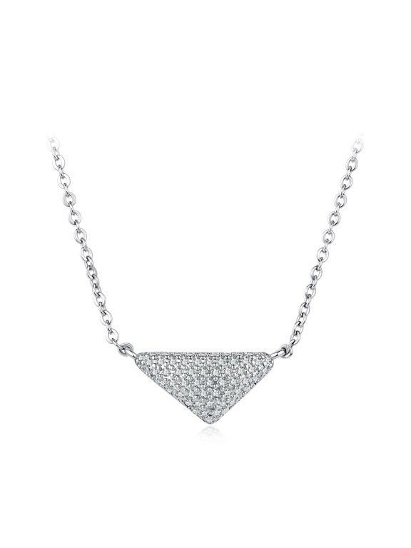 Silver Plated Triangle Pendant Necklace for Women