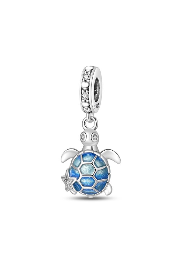 Silver Plated Turtle Pendant Charm for Bracelet Making