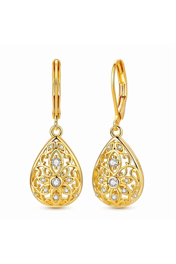 Silver Plated Vine Openwork Drop Earring for Women