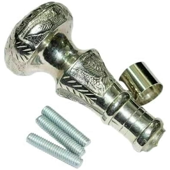 Silver-Plated Walking Cane Handle Ornate Antique Design with Floral Detailing, Replacement Cane Grip, Suitable for Custom Cane Builds