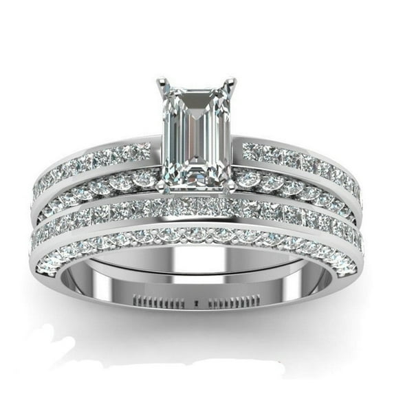 Silver Plated Zircon Ring Geometric Design For Women Elegant Diamond Look Silver Tone Jewelry Sizes 5 6 7 8 9 10 11 12