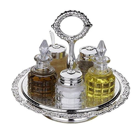 Silver Plated by Queen Anne Cruet Cady on Revolving Stand
