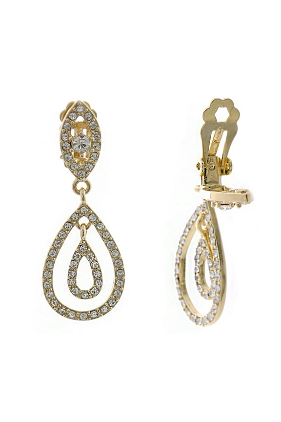 Silver Plating Clip On Dagnle Earrings