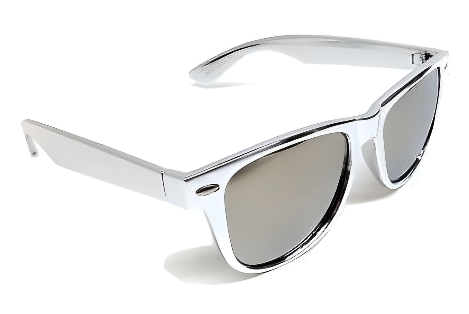 Silver Platinum Metallic Square Sunglasses Mirror Lenses
