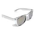 thumbnail image 1 of Silver Platinum Metallic Square Sunglasses Mirror Lenses, 1 of 2