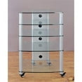 thumbnail image 1 of Silver Poles 5 Clear Glass Shelves AV Stand, 1 of 1