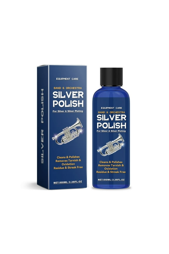 Silver Polish,Silver Jewelry Cleaner,Antioxidant Polishing Cleaning Solution 100ml | Gentle Formula for Plated Instruments, Long-Lasting Gloss, Daily Use(Multicolor Black)