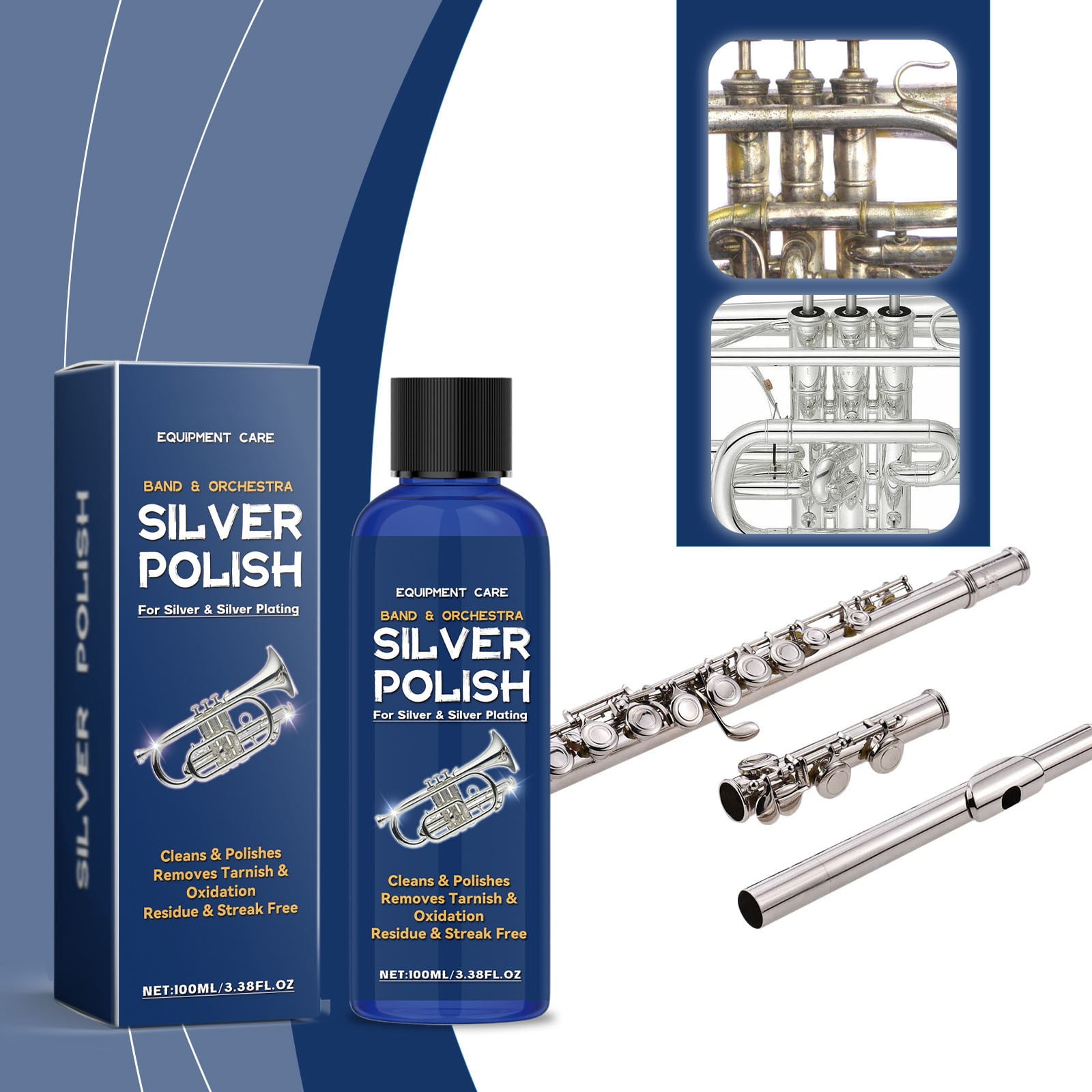 Silver Polish Silver Polish Liquid Cleaner 3.4oz Tarnish Remover for ...
