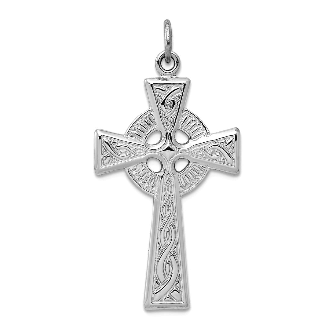925 Sterling Silver Faith Cross Pendant - Oxidized Simulated Onyx Cross 43x27mm, Polished Back, No Chain Included - View #3
