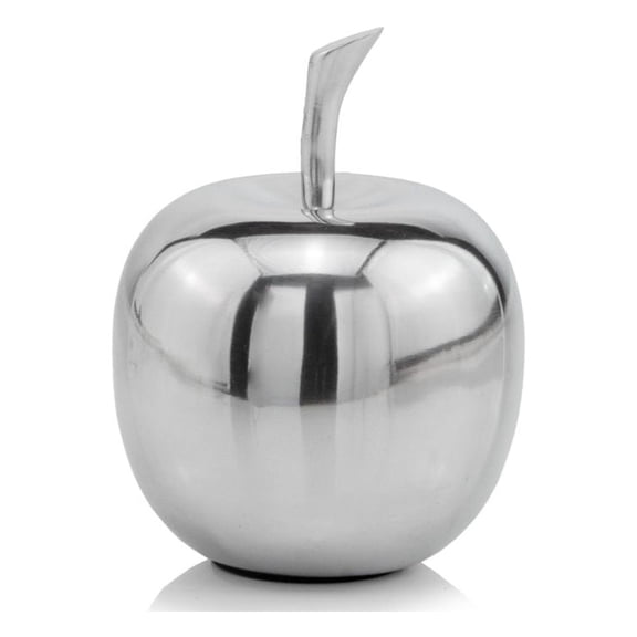 Silver Polished Mini Apple Shaped Aluminum Accent Home Decor