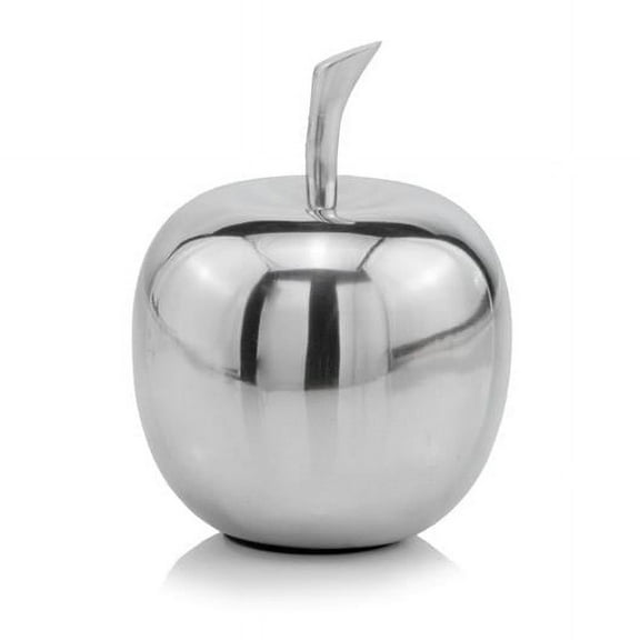 Silver Polished Mini Apple Shaped Aluminum Accent Home Decor