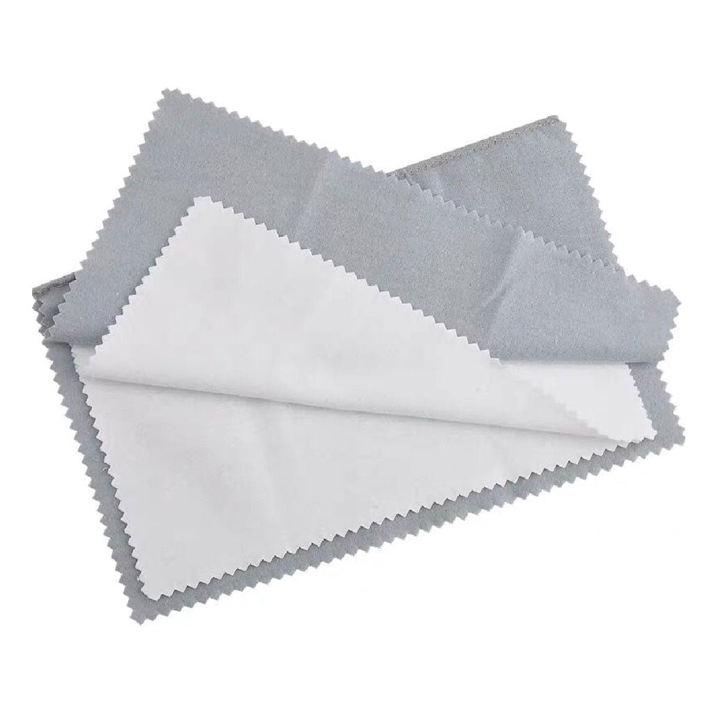 Silver Polishing Cleaning Cloth Keeps Jewelry Clean and Shiny Grey White 