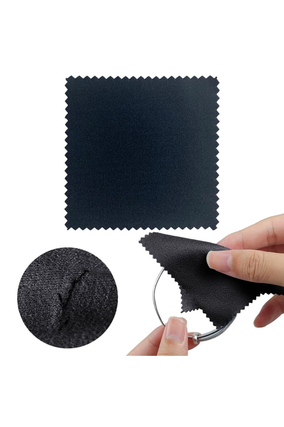 Silver Polishing Cloth, Jewelry Cleaning Wipe for Tarnish Removal, Black