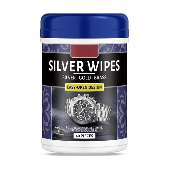Silver Polishing Wipes For Removing Tarnish From Jewelry Tableware Or Decorative Items Individually Packaged For Convenient Use At Home Or While Traveling