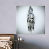 Silver Poster, Abstract Canvas, Modern Canvas Art, 3d Effect Portrait, 3d Art Canvas, 3d Effect Metallic Poster, Trendy Art Canvas, Canvas Wall Decor - Rolled Canvas