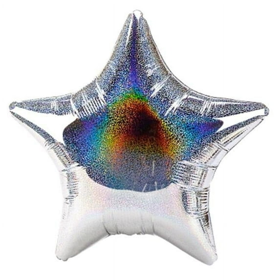 Silver Prismatic Star 18 in. Foil Balloon