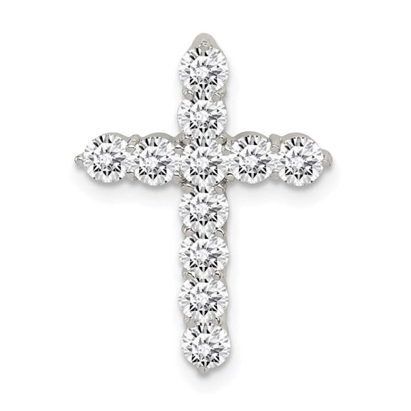 FJC Finejewelers Sterling Silver Cubic Zirconia Cross Pendant Necklace - Chain Included