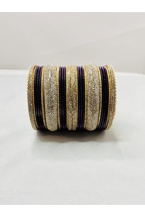 Silver & Purple Color Bangles