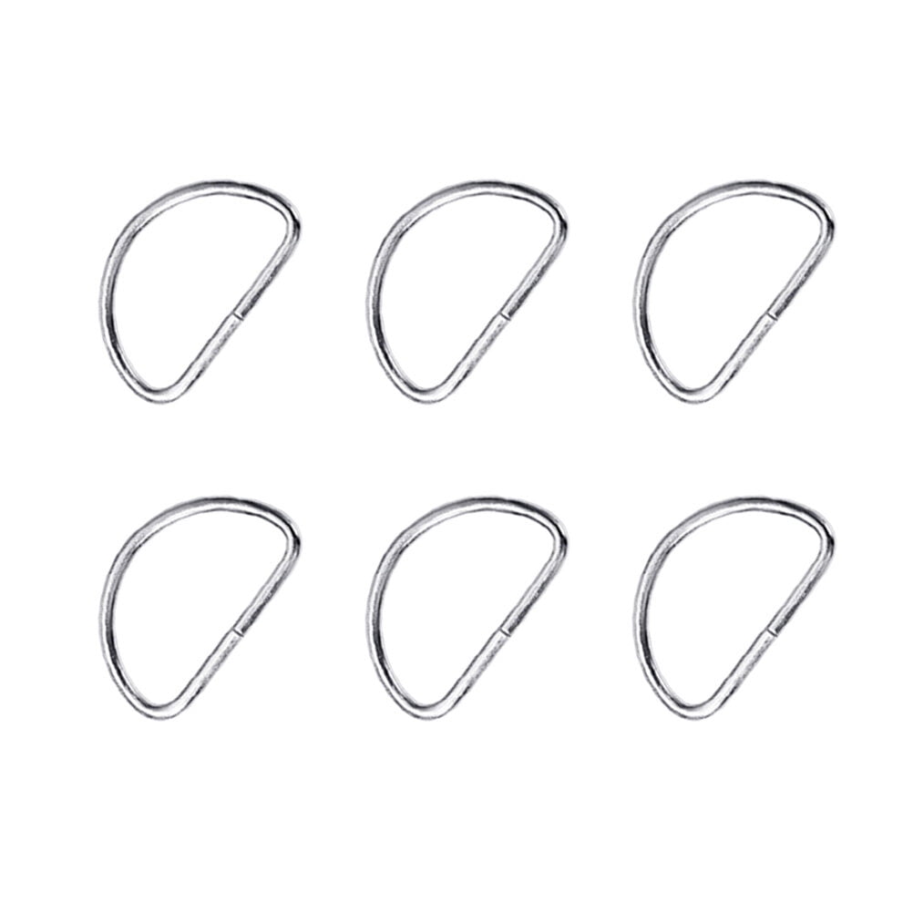 BESTOYARD 100Pcs Plated Silver D Ring Buckle for Craft Use Durable Metal Rings for Bags and Belts